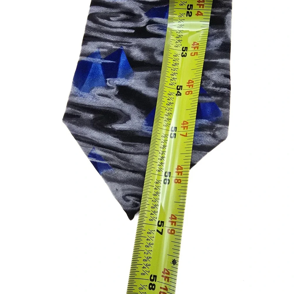 Grateful Dead Great Pyramid First Set Silk Necktie‎ Blue Grey Abstract Vintage